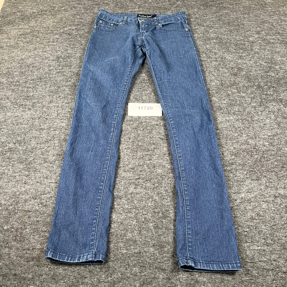 Paulina Jeans Womens 3 Blue Denim Ramie Stretch Medium Wash Straight Leg Casual